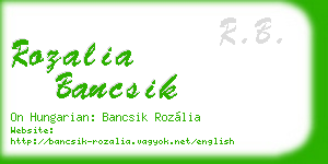 rozalia bancsik business card